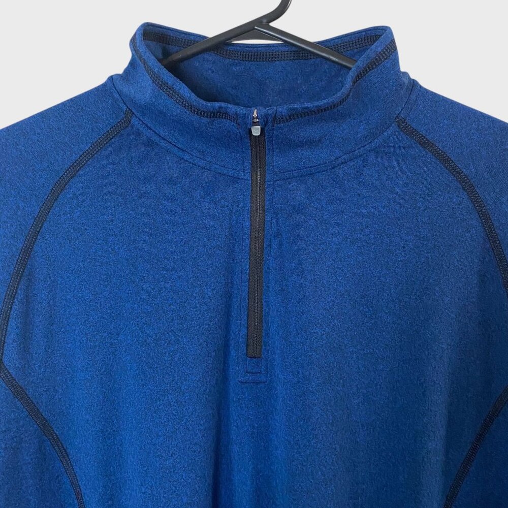 REI Co-op Quarter Zip Shirt Blue Men's Large Athletic Stretch Hiking Base-Layer - Picture 5 of 12